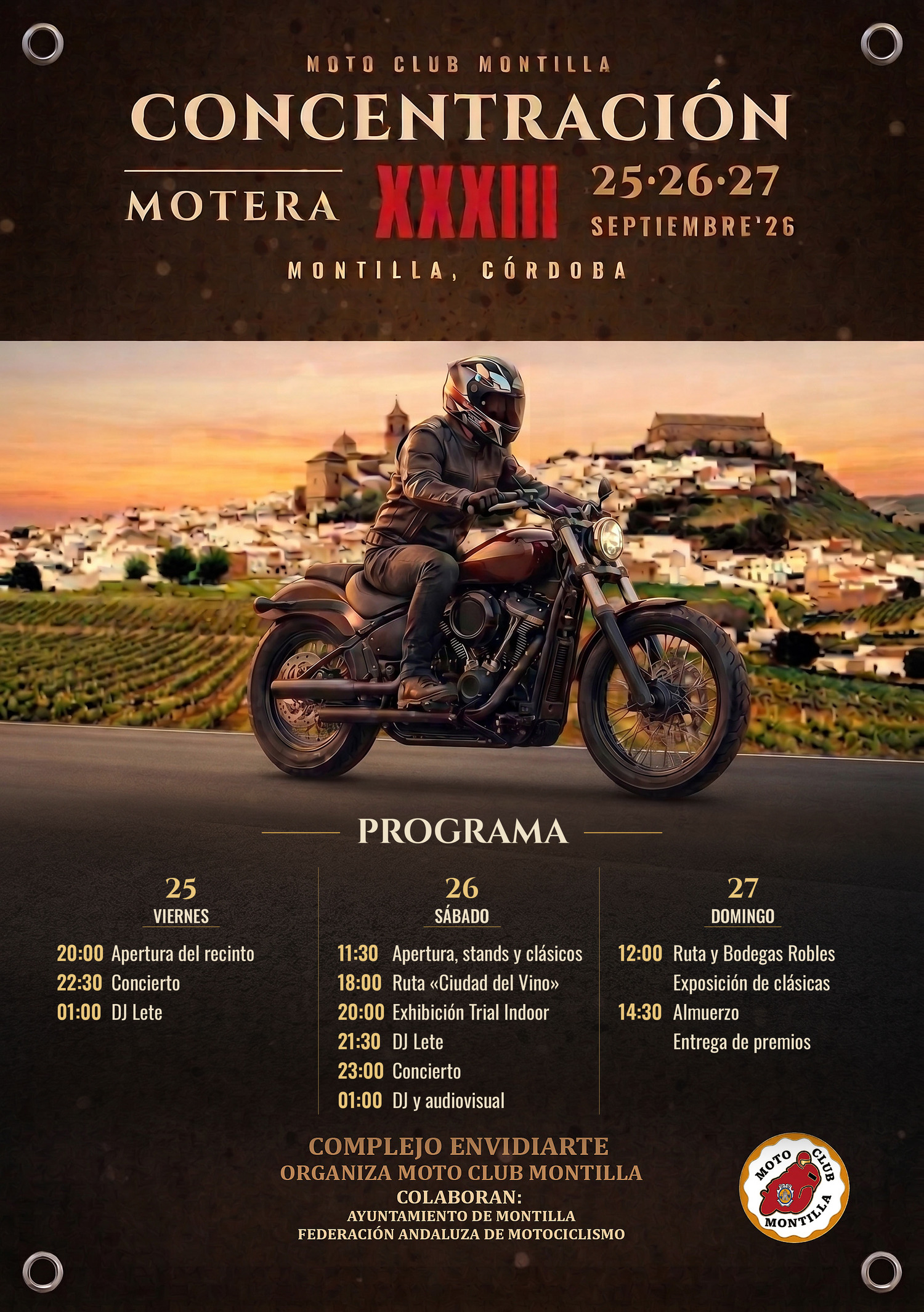 Cartel oficial XXXIII Concentración Motera Montilla 2026
